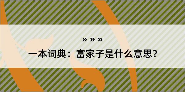 一本词典：富家子是什么意思？