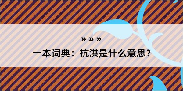 一本词典：抗洪是什么意思？