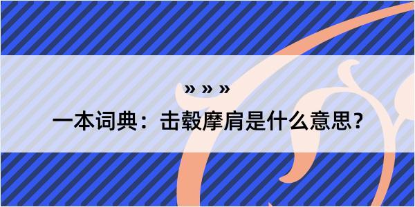 一本词典：击毂摩肩是什么意思？