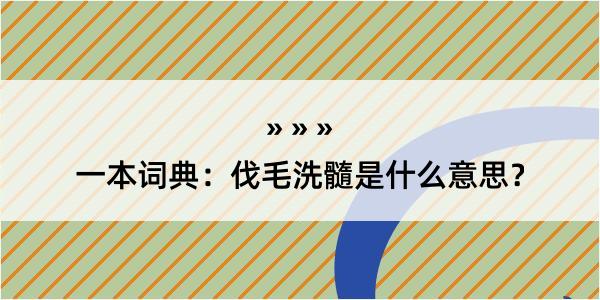 一本词典：伐毛洗髓是什么意思？