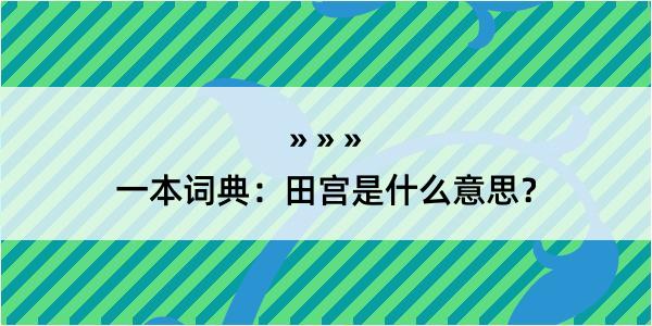 一本词典：田宫是什么意思？