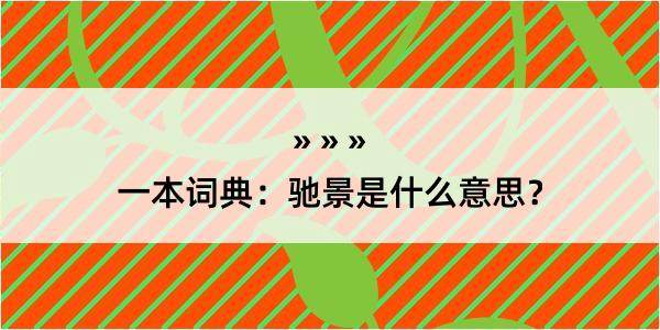 一本词典：驰景是什么意思？