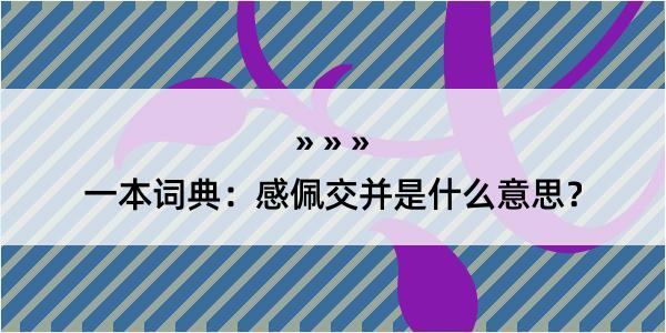 一本词典：感佩交并是什么意思？