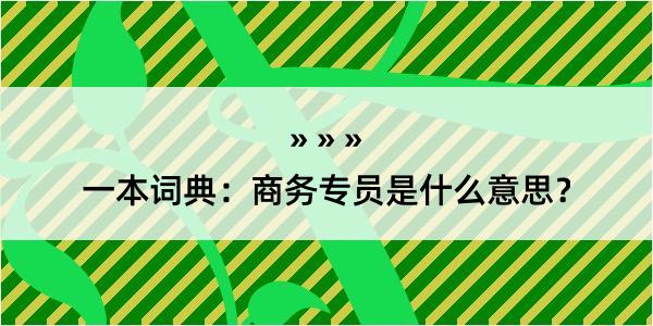 一本词典：商务专员是什么意思？