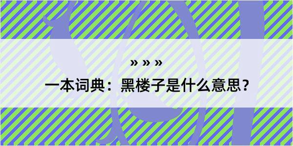 一本词典：黑楼子是什么意思？