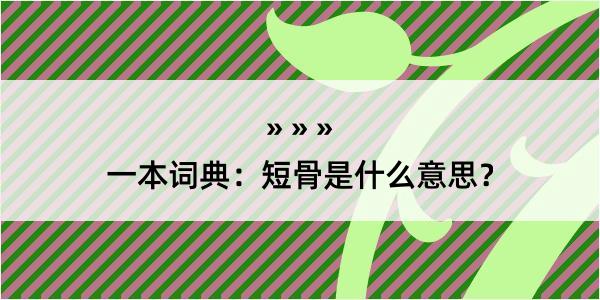 一本词典：短骨是什么意思？