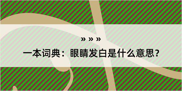 一本词典：眼睛发白是什么意思？