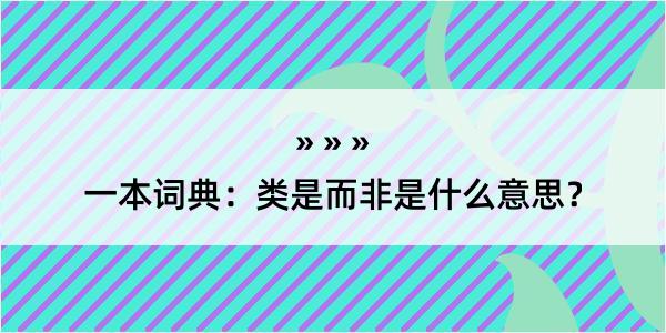 一本词典：类是而非是什么意思？