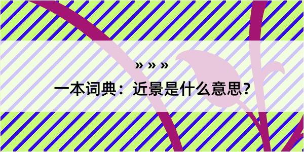 一本词典：近景是什么意思？