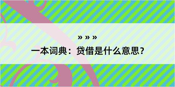 一本词典：贷借是什么意思？