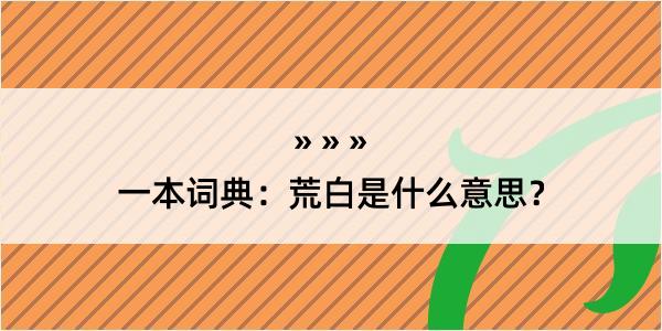 一本词典：荒白是什么意思？