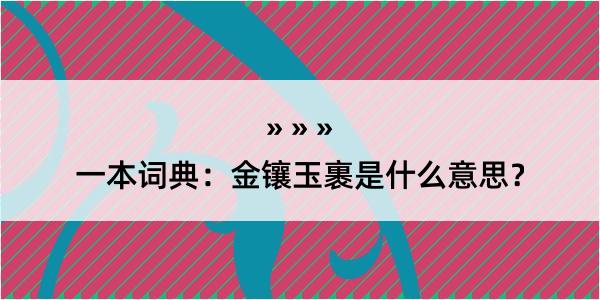 一本词典：金镶玉裹是什么意思？