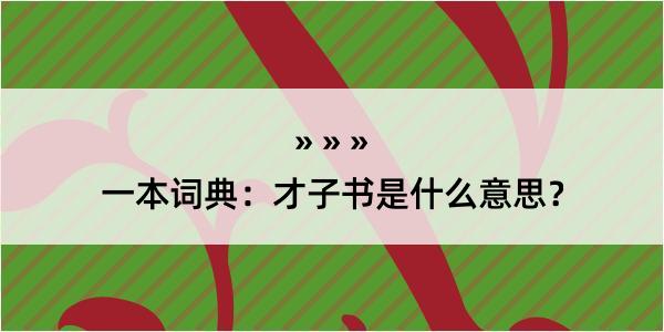 一本词典：才子书是什么意思？