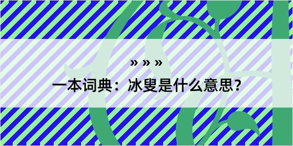 一本词典：冰叟是什么意思？