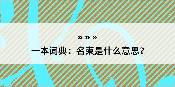 一本词典：名柬是什么意思？