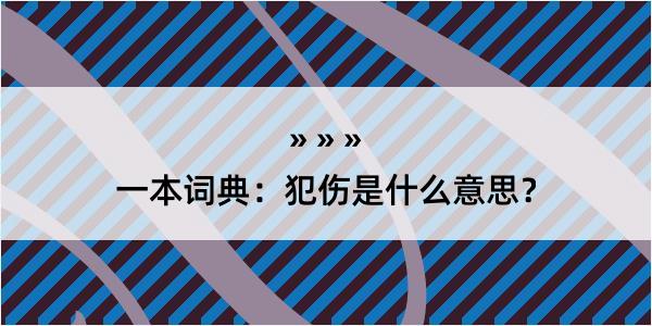 一本词典：犯伤是什么意思？