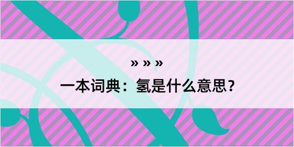 一本词典：氢是什么意思？