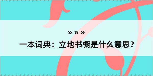 一本词典：立地书橱是什么意思？