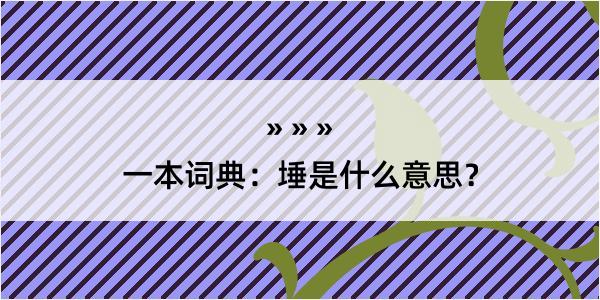 一本词典：埵是什么意思？