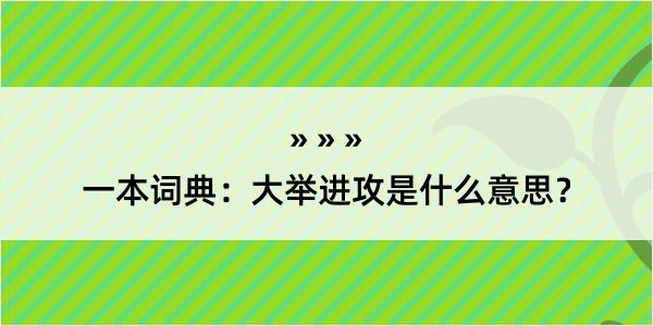 一本词典：大举进攻是什么意思？