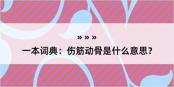 一本词典：伤筋动骨是什么意思？