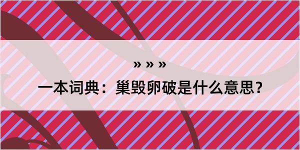 一本词典：巢毁卵破是什么意思？