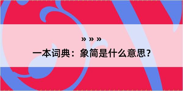 一本词典：象简是什么意思？