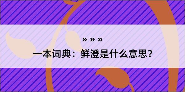 一本词典：鲜澄是什么意思？