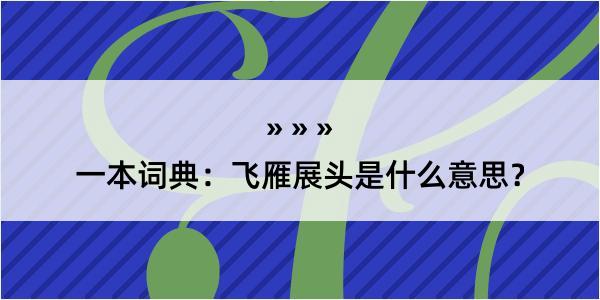 一本词典：飞雁展头是什么意思？