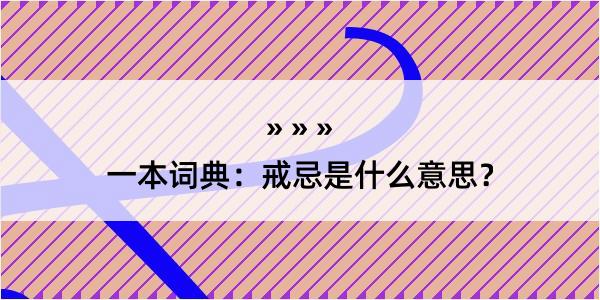 一本词典：戒忌是什么意思？