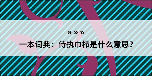 一本词典：侍执巾栉是什么意思？