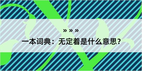 一本词典：无定着是什么意思？