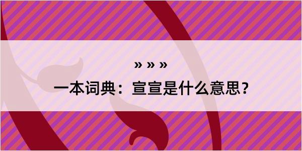 一本词典：宣宣是什么意思？