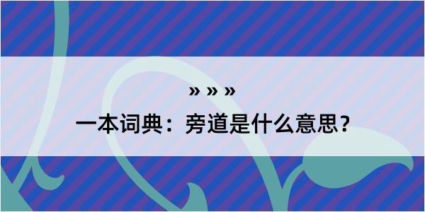 一本词典：旁道是什么意思？