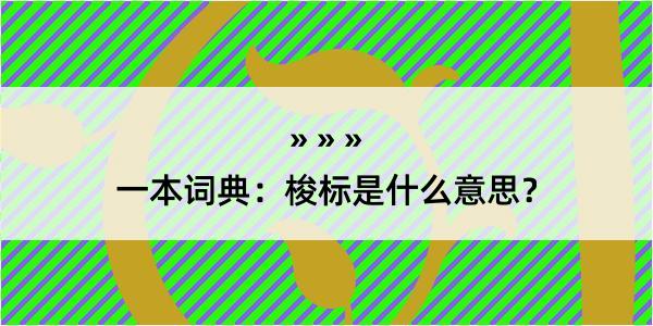 一本词典：梭标是什么意思？