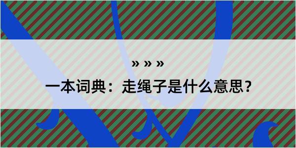 一本词典：走绳子是什么意思？