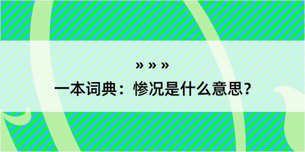 一本词典：惨况是什么意思？