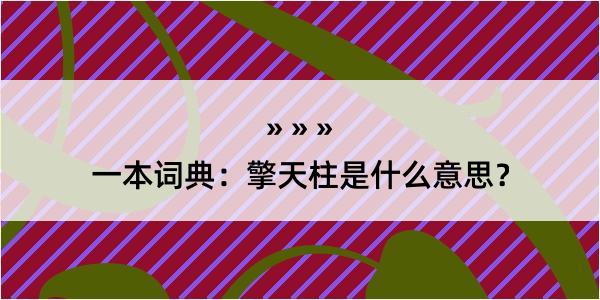 一本词典：擎天柱是什么意思？