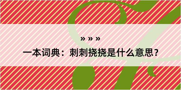 一本词典：刺刺挠挠是什么意思？