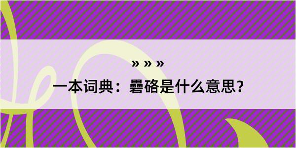 一本词典：礨硌是什么意思？