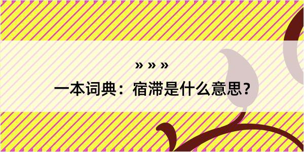 一本词典：宿滞是什么意思？