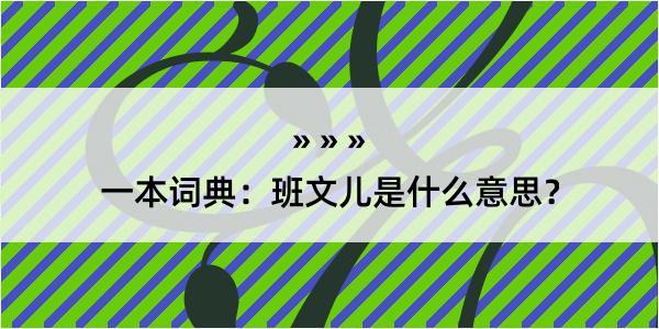 一本词典：班文儿是什么意思？