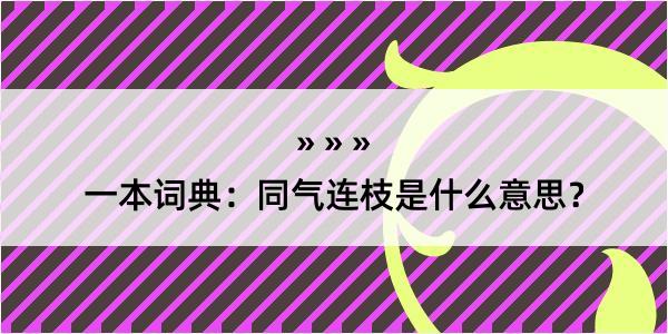 一本词典：同气连枝是什么意思？