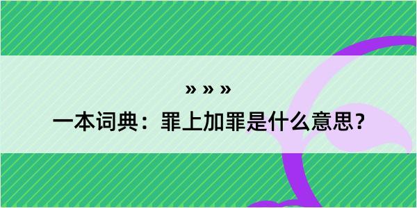 一本词典：罪上加罪是什么意思？