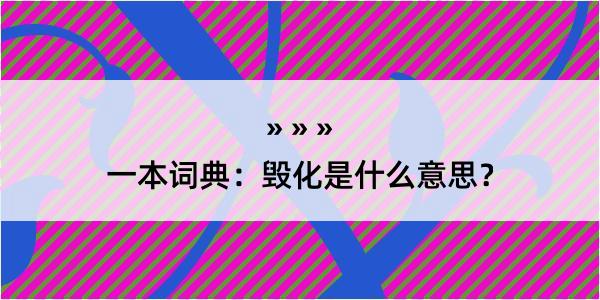 一本词典：毁化是什么意思？