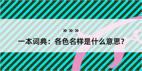 一本词典：各色名样是什么意思？