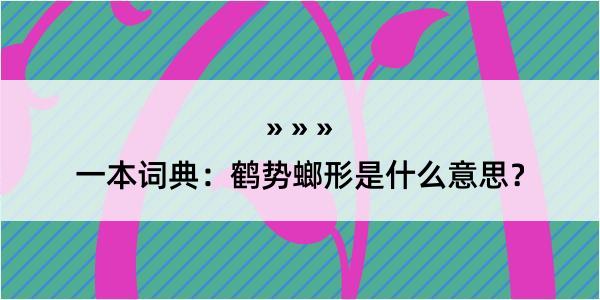 一本词典：鹤势螂形是什么意思？