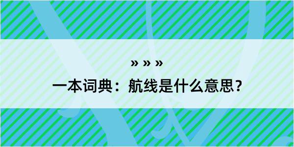 一本词典：航线是什么意思？