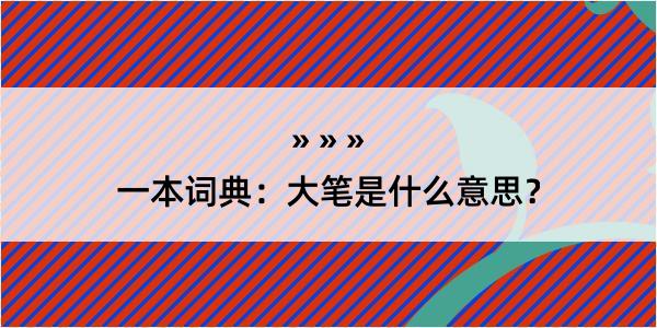 一本词典：大笔是什么意思？