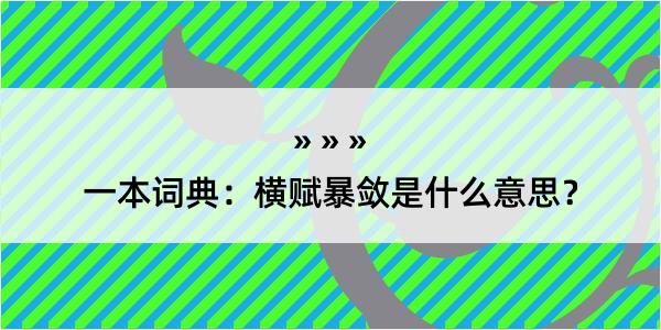 一本词典：横赋暴敛是什么意思？